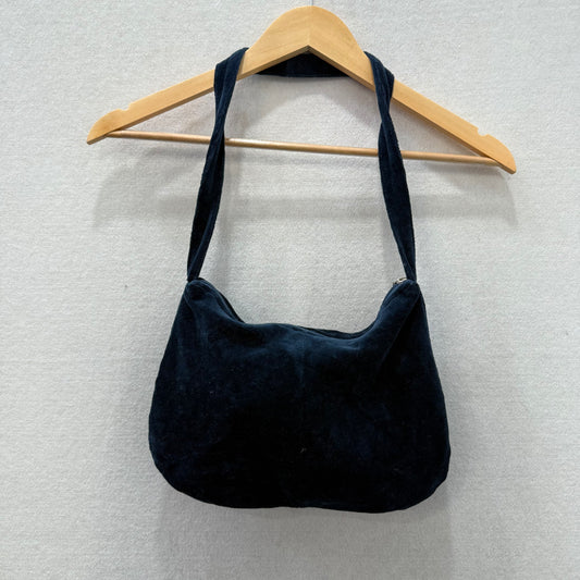 Juicy Couture Midnight Women's Black Velour Embroidered Shoulder Strap Hobo Bag