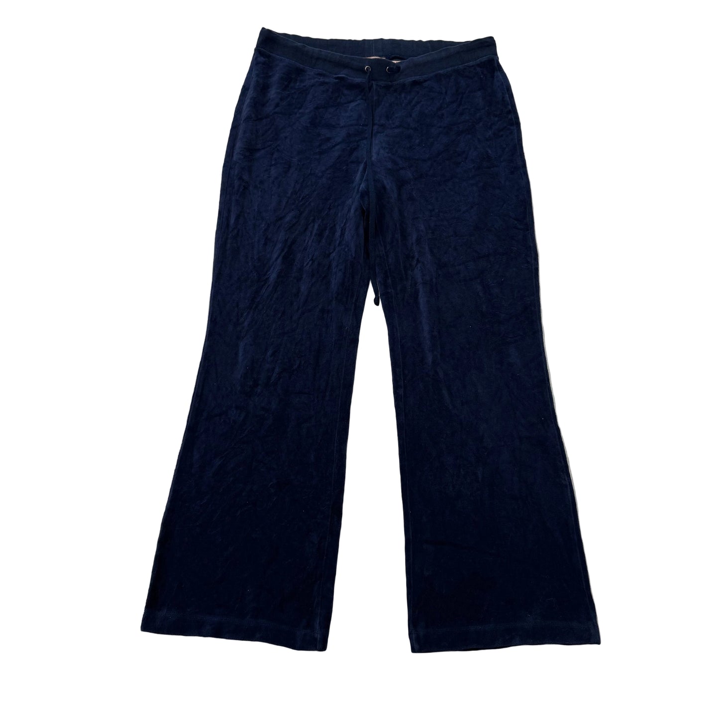 Juicy Couture Women's Midnight Navy Velour Flared Track Pants Loungewear Size M