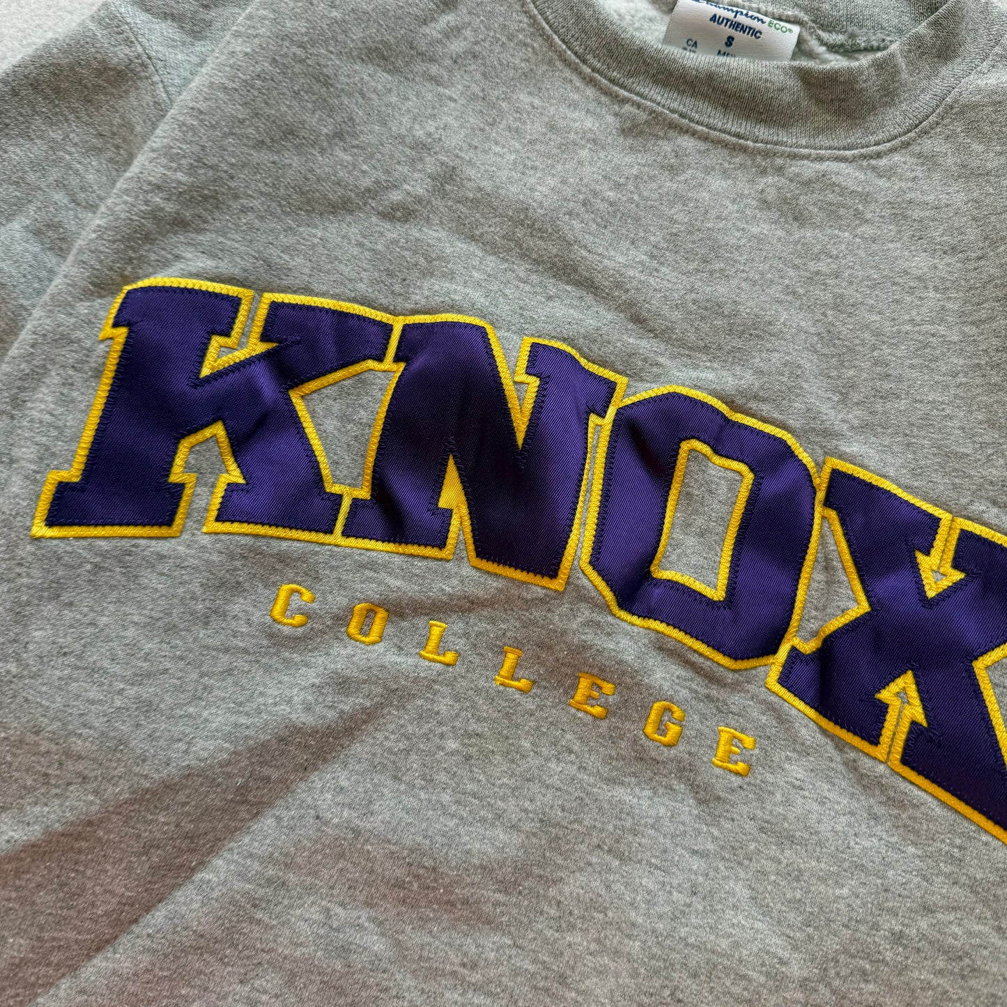 Champion Eco Authentic Knox College Unisex Gray Fleece Sweatshirt Crewneck - S