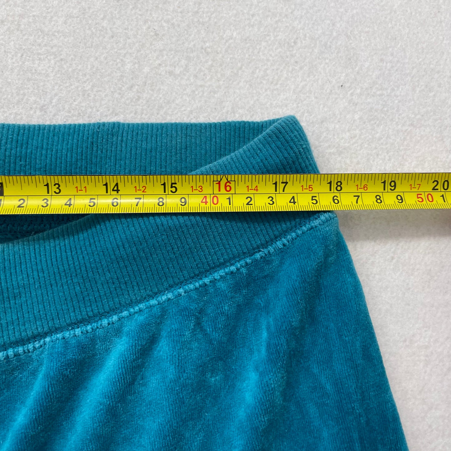 Juicy Couture Women Teal Blue Velour Flare Track Pant Drawstring Relaxed Size XL