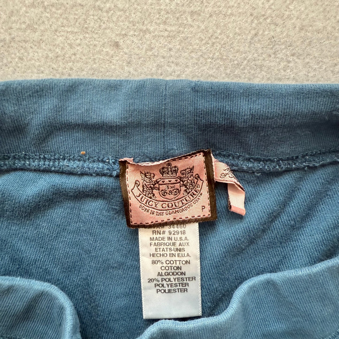 Juicy Couture Women's Regal Blue Terry Cloth Flare Track Pants Drawstring Size P