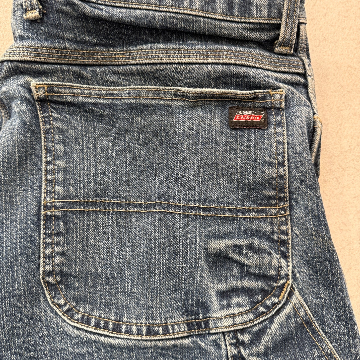 Genuine Dickies Men's Blue Straight Fit Carpenter Denim Jeans Pockets Size 34x34