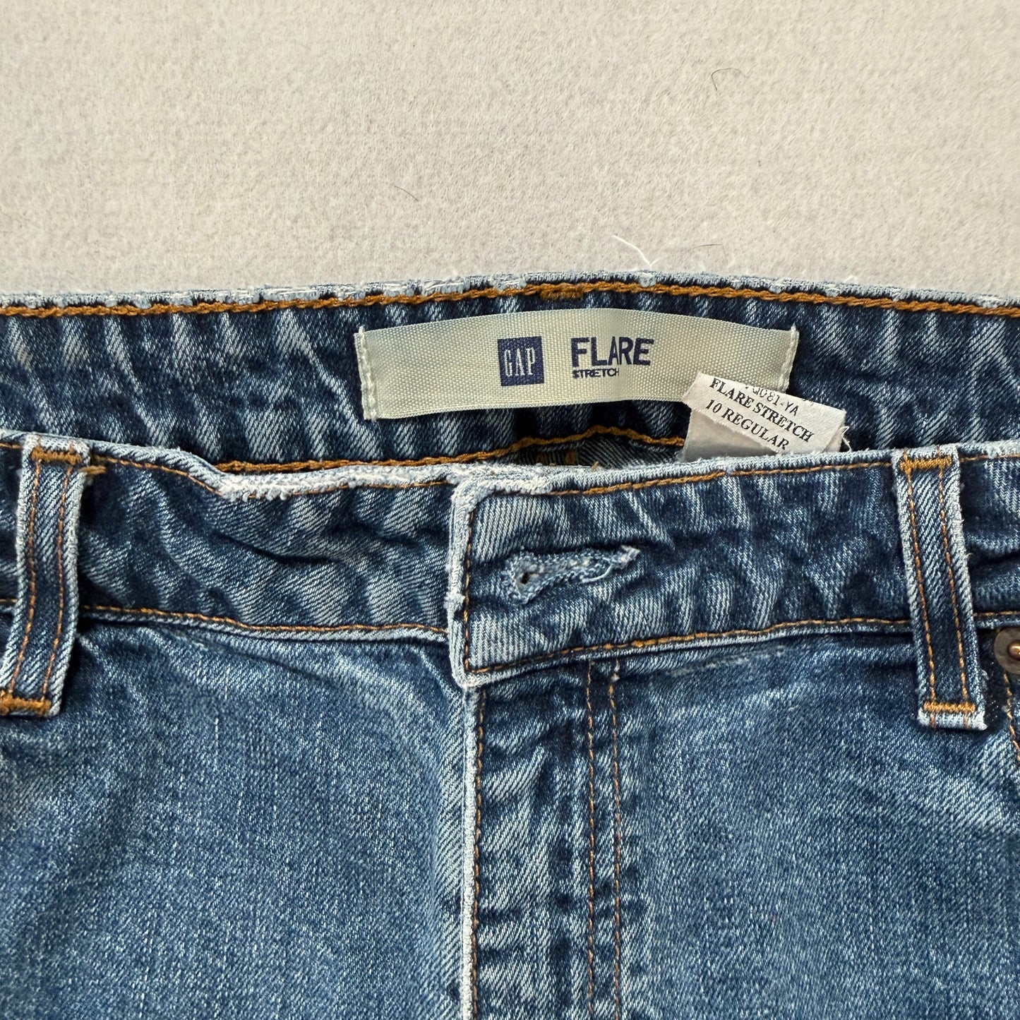 Gap Women's Blue Flare Stretch Denim Jeans Zip-Fly Pocket Classic Fit Size 10