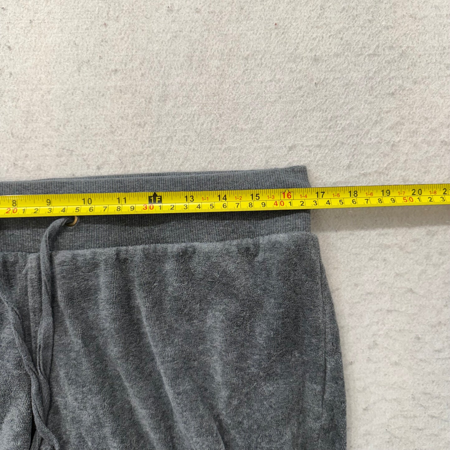 Juicy Couture Womens Gray Velour Flared Track Pant Loungewear Drawstring Size XL