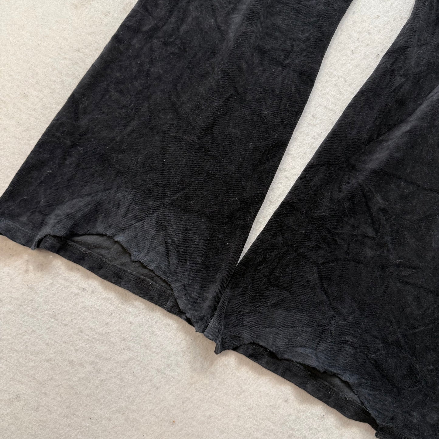 Vintage Juicy Couture Women's Black Velour Flared Track Pant Loungewear Size S