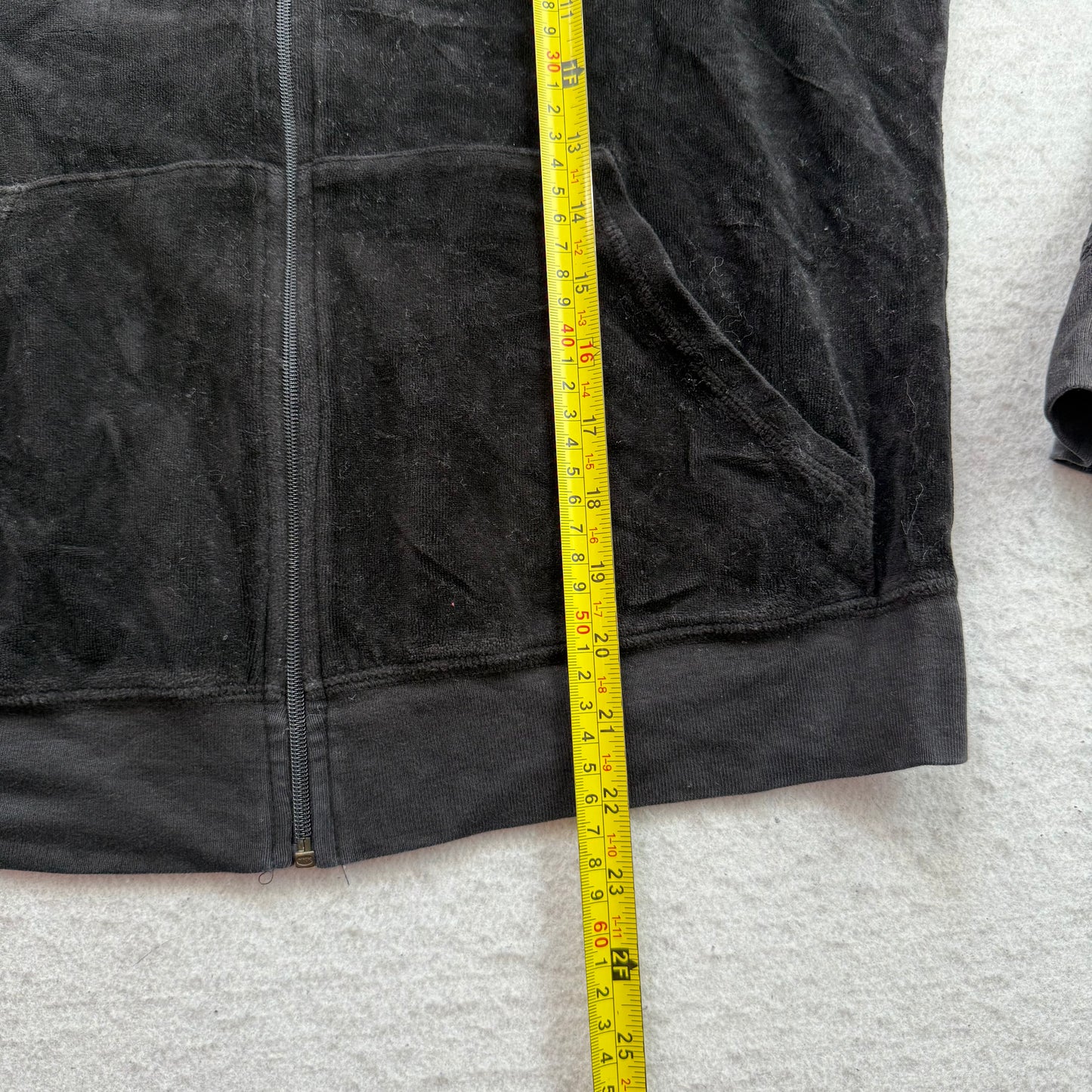 2003 Vtg Juicy Couture Womens Black Velour Tracksuit Set Jacket & Pant Size XL/L