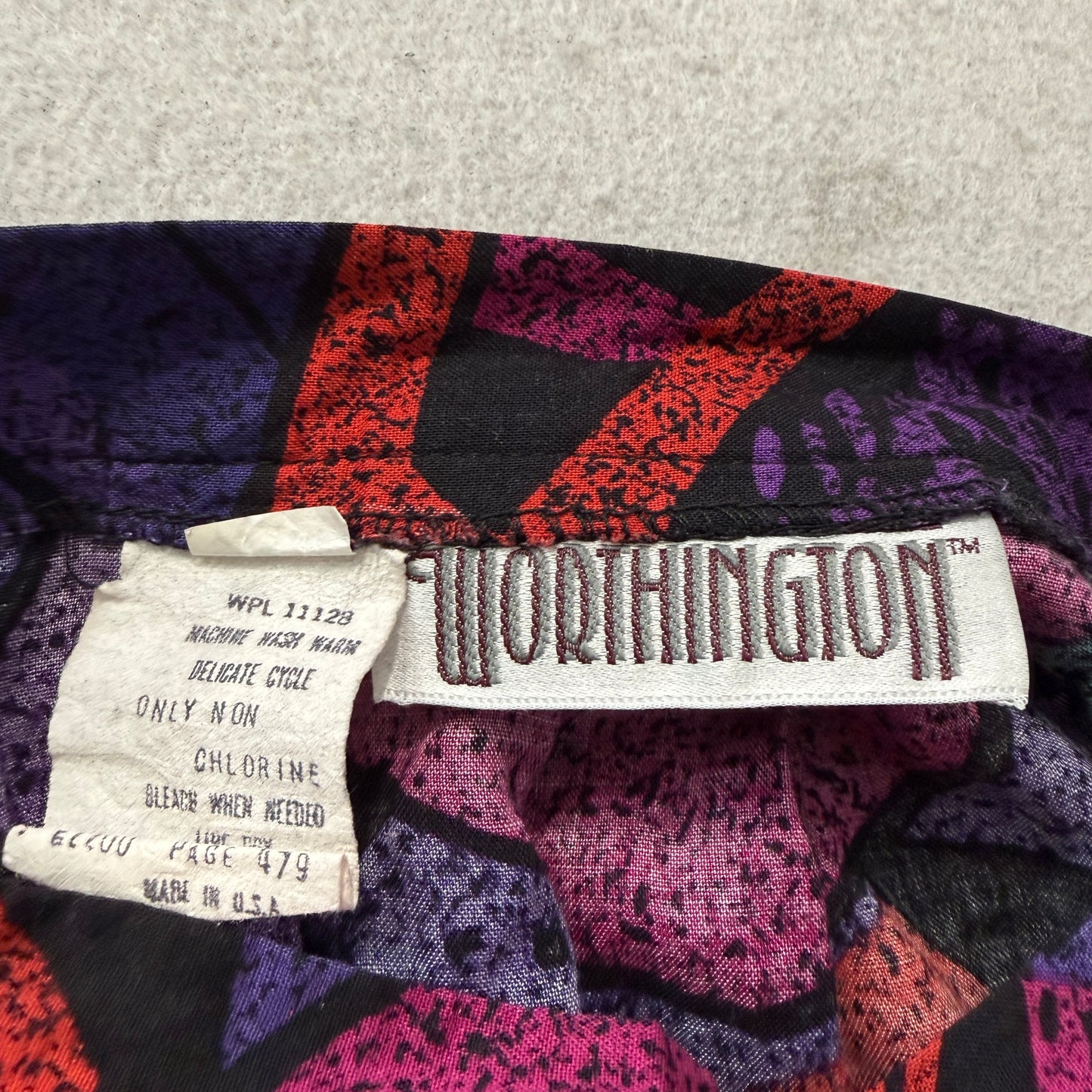 Vintage Worthington Skirt Women Multicolor Abstract Geometric Made in USA Size S