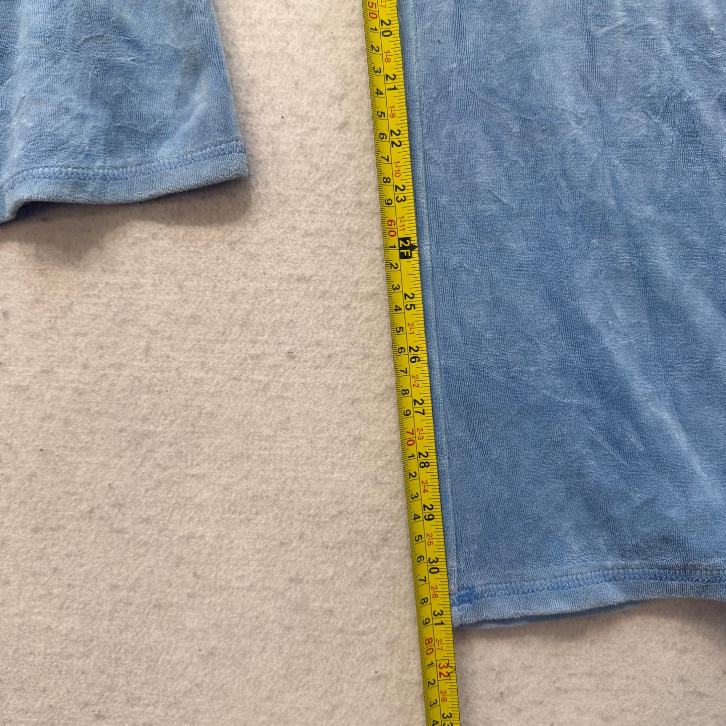 2003 Vintage Juicy Couture Women Slate Blue Velour Flared Track Pant Y2k Size XL