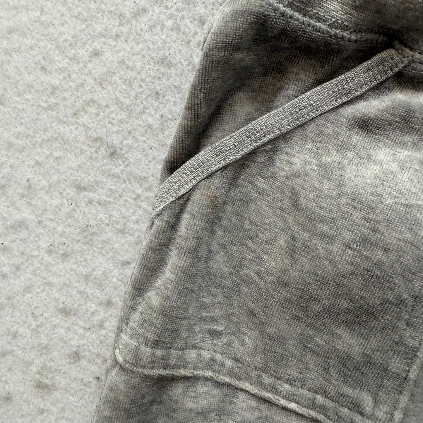 Vtg Juicy Couture Women's Heather Gray Velour Tracksuit Set Hoodie & Pant Size L