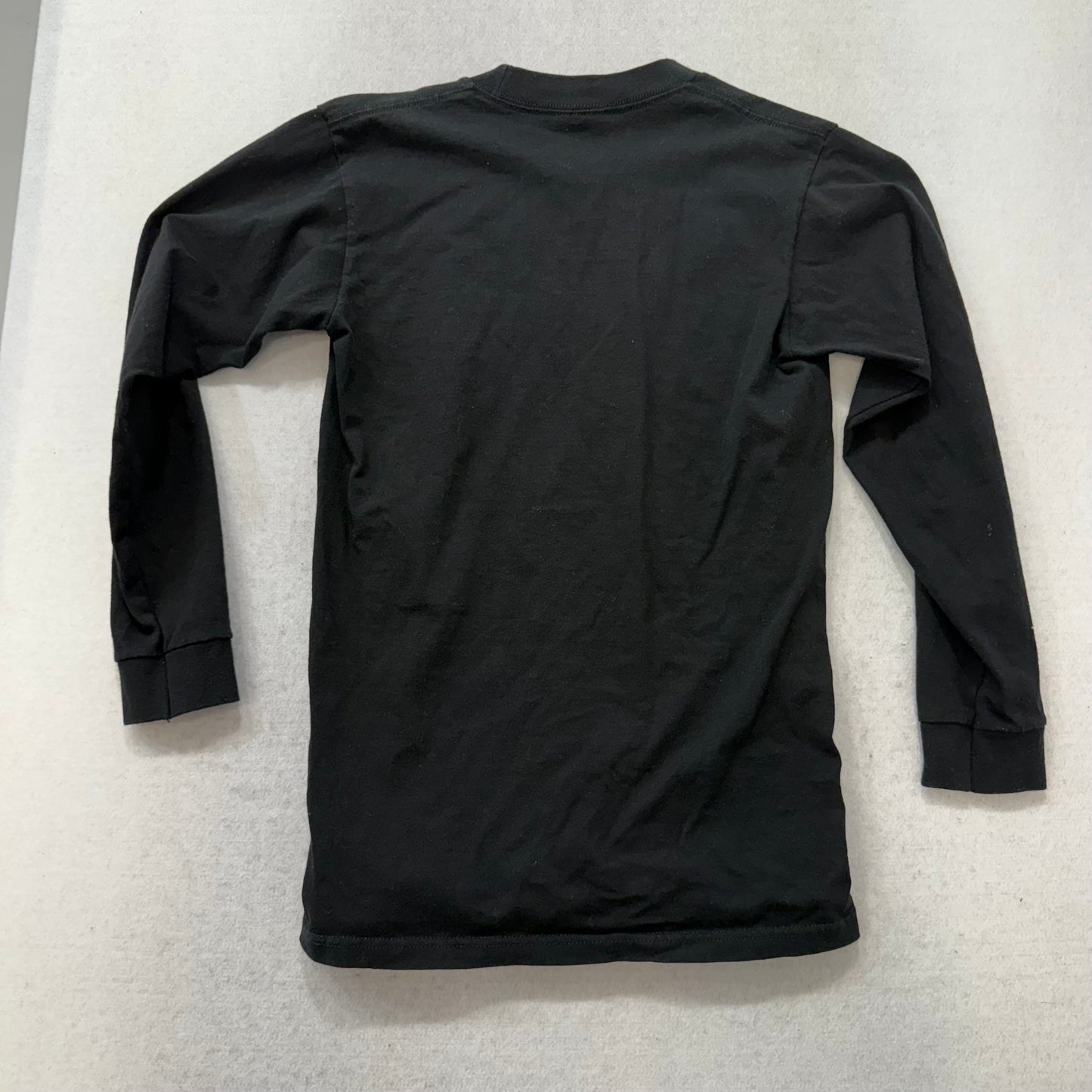 Pro Club Men's Solid Black Cotton Shirt Long Sleeve Crew Neck Streetwear Size S