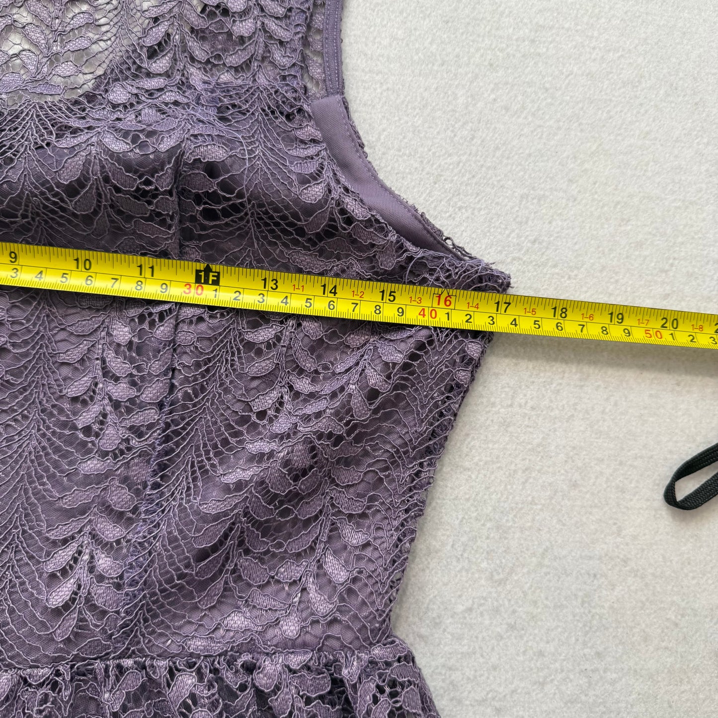 Francescas Womens Purple Lace Mini Dress Floral Rose Appliques Sleeveless Size S