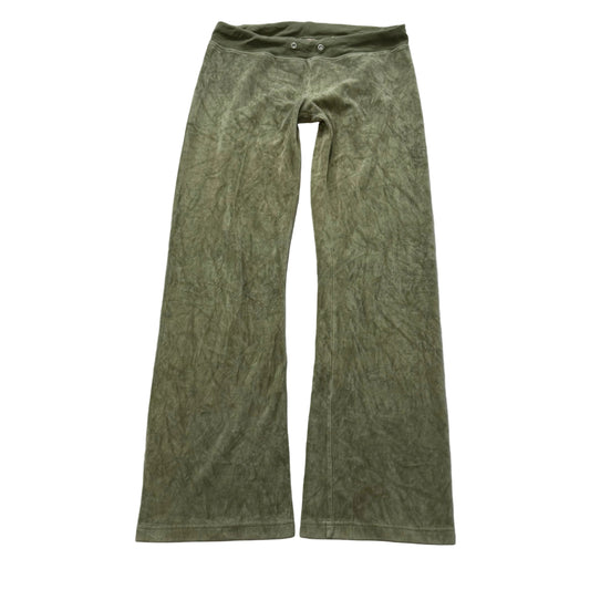 Juicy Couture Women's Olive Green Velour Flared Track Pants Low Rise Size M