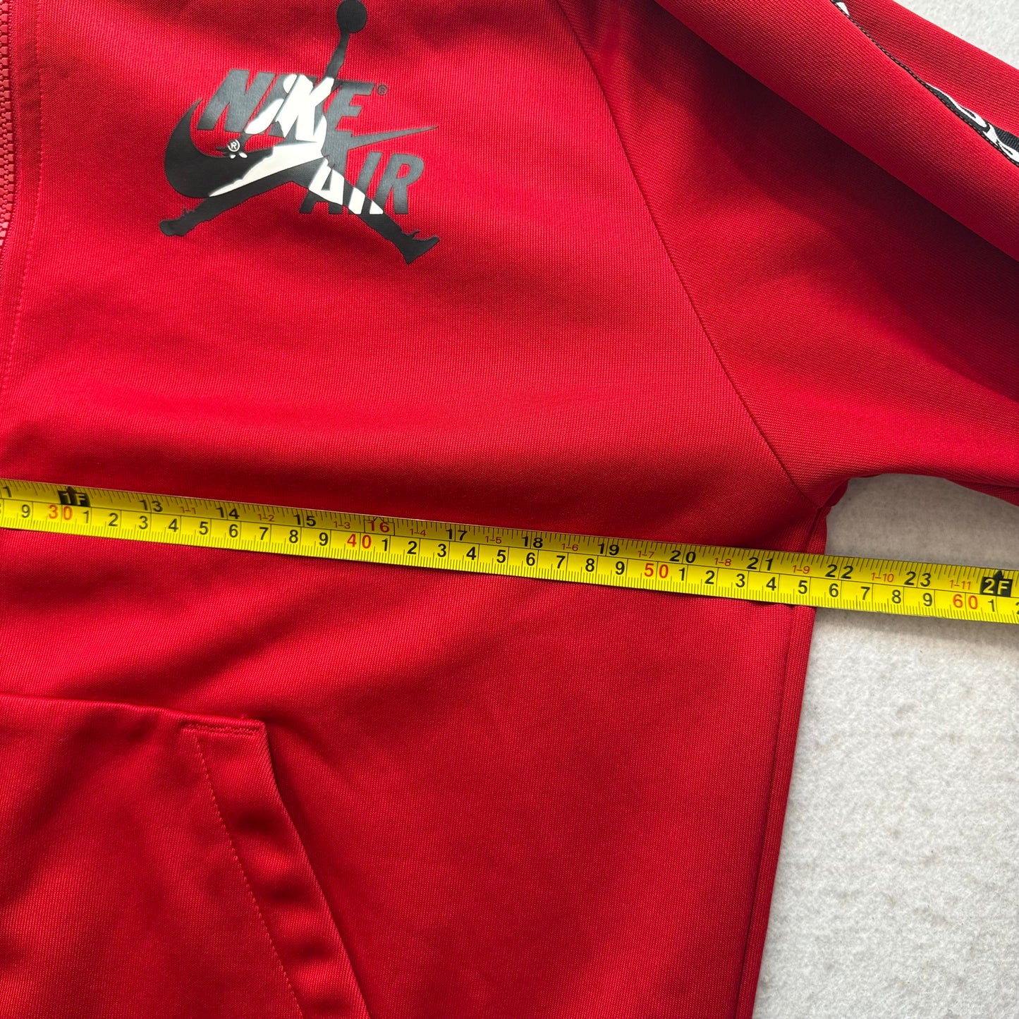 Nike Air Jordan Mens Red Jumpman Classic Tricot Jacket Logo Taping Sleeve Size M