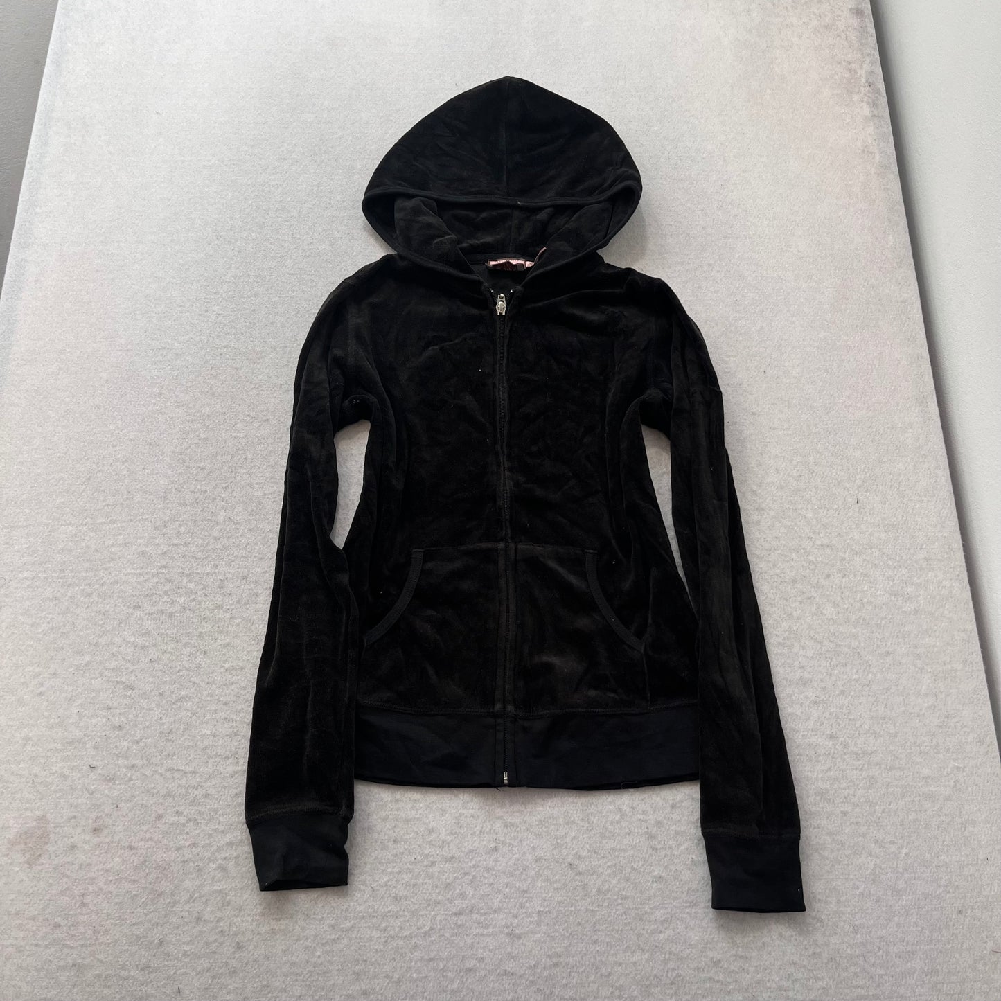 Vintage Juicy Couture Scottie Dogs Womens Black Velour Tracksuit Set Logo Size S