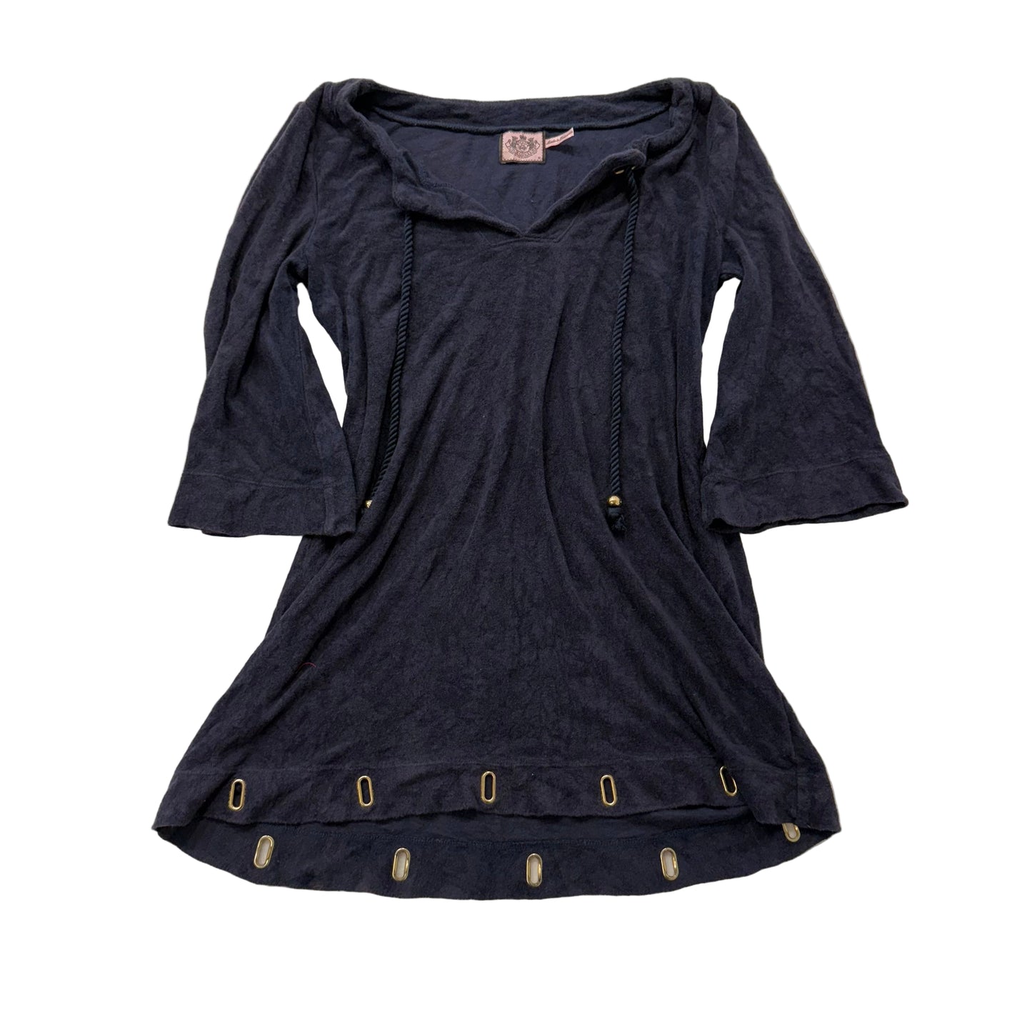 Vintage Juicy Couture navy terry cloth dress with bottom hole design size M