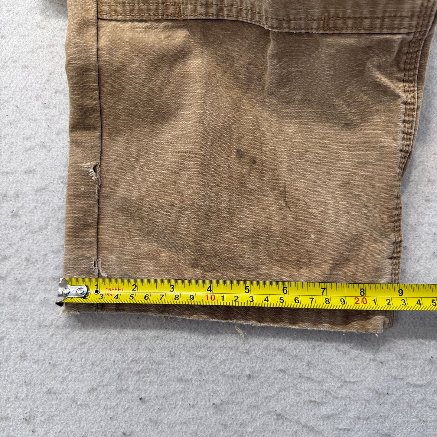 Wrangler Workwear Men's Khaki Relaxed Fit Cargo Pants Pockets Logo Size W34