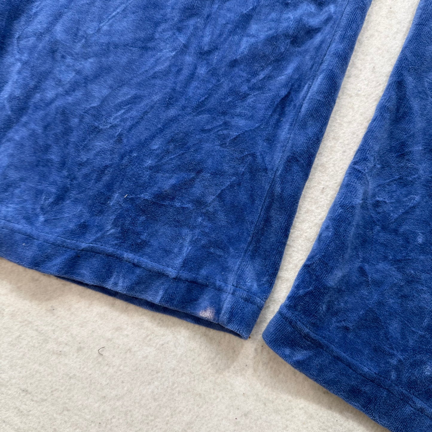 Vintage Juicy Couture Women's Royal Blue Velour Flared Track Pant Preppy Size L
