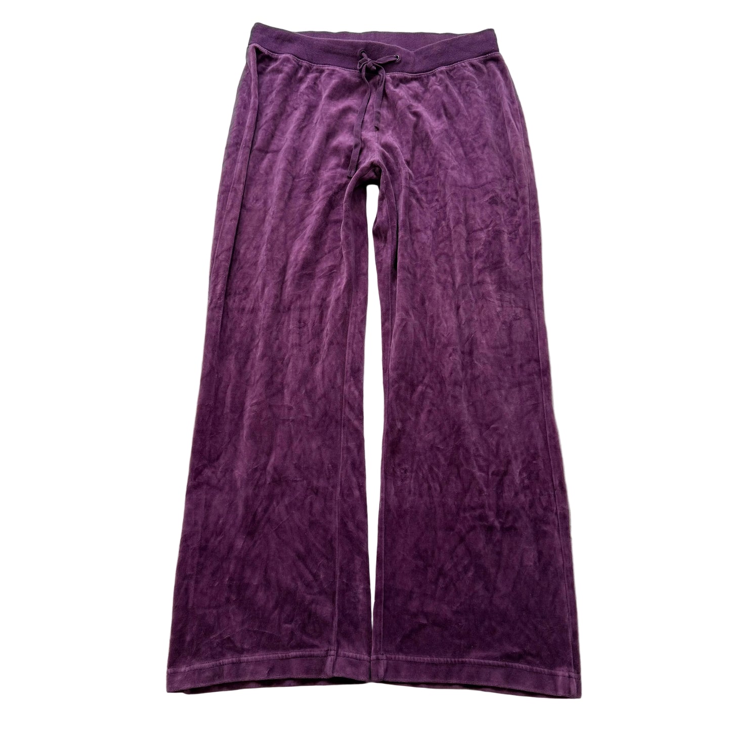 Vintage Juicy Couture Women's Purple Velour Flared Track Pants Drawstring Size L