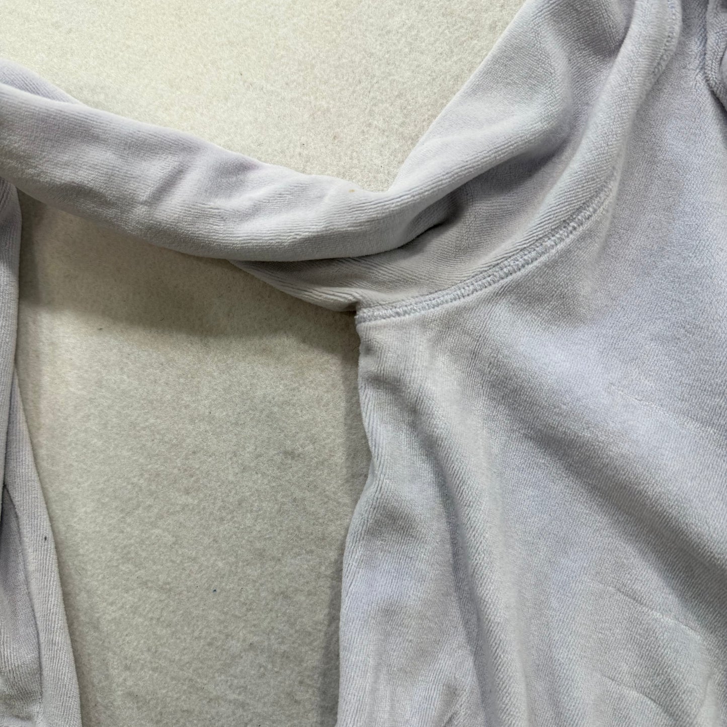 Vintage Victoria’s Secret PINK Gray Velour Sequin Hooded Zip Hoodie Size XS