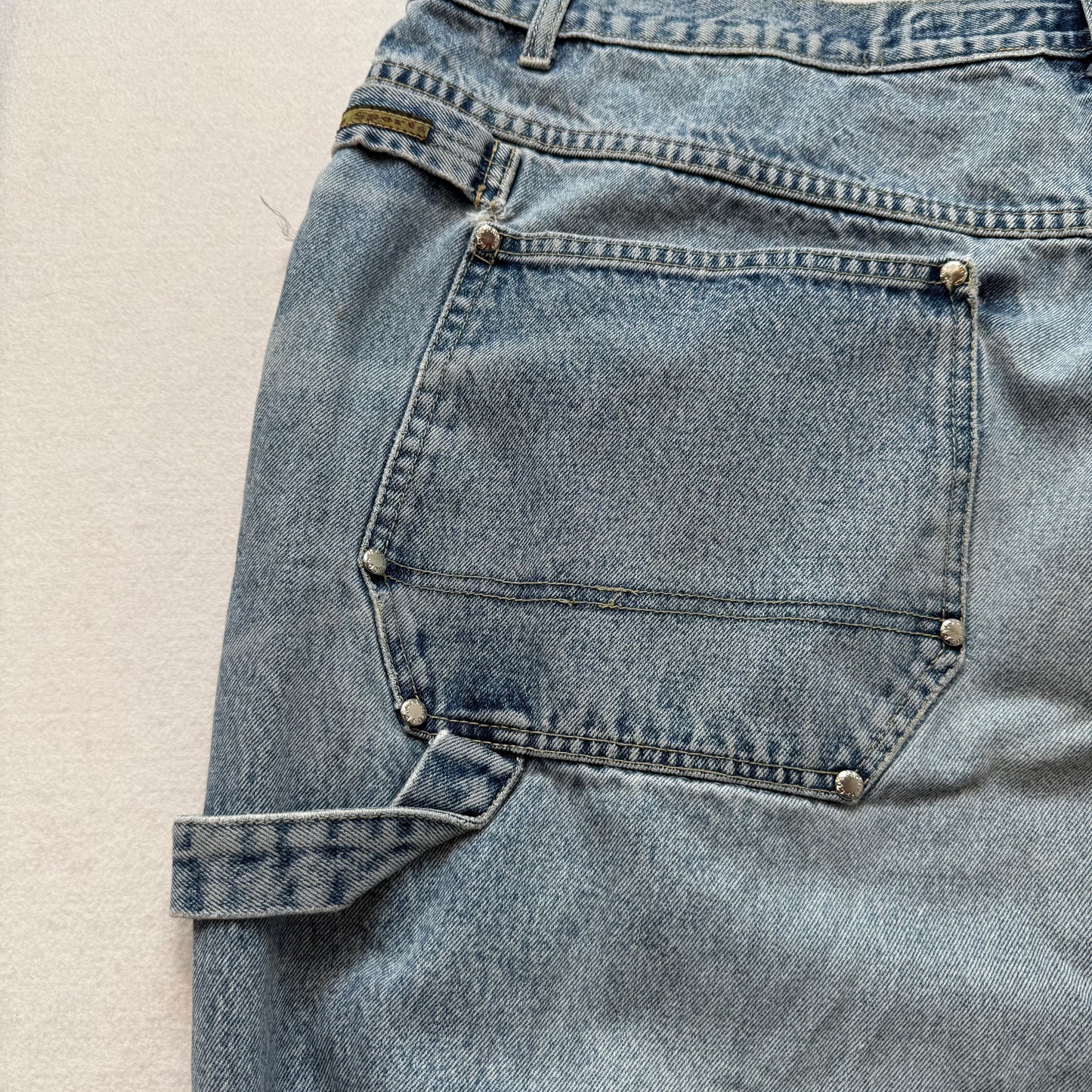 Paco Sports Men's Light Wash Blue Denim Baggy Wide Leg Carpenter Jeans Size 46