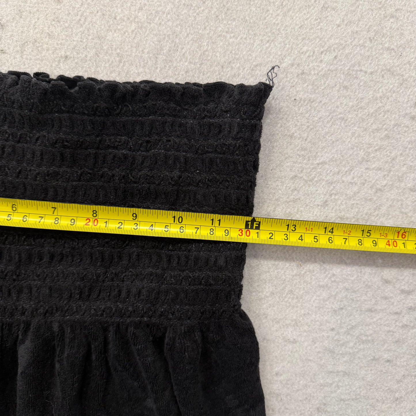 Juicy Couture Women Black Terry Cloth Smocked Tube Dress Strapless Casual Size M