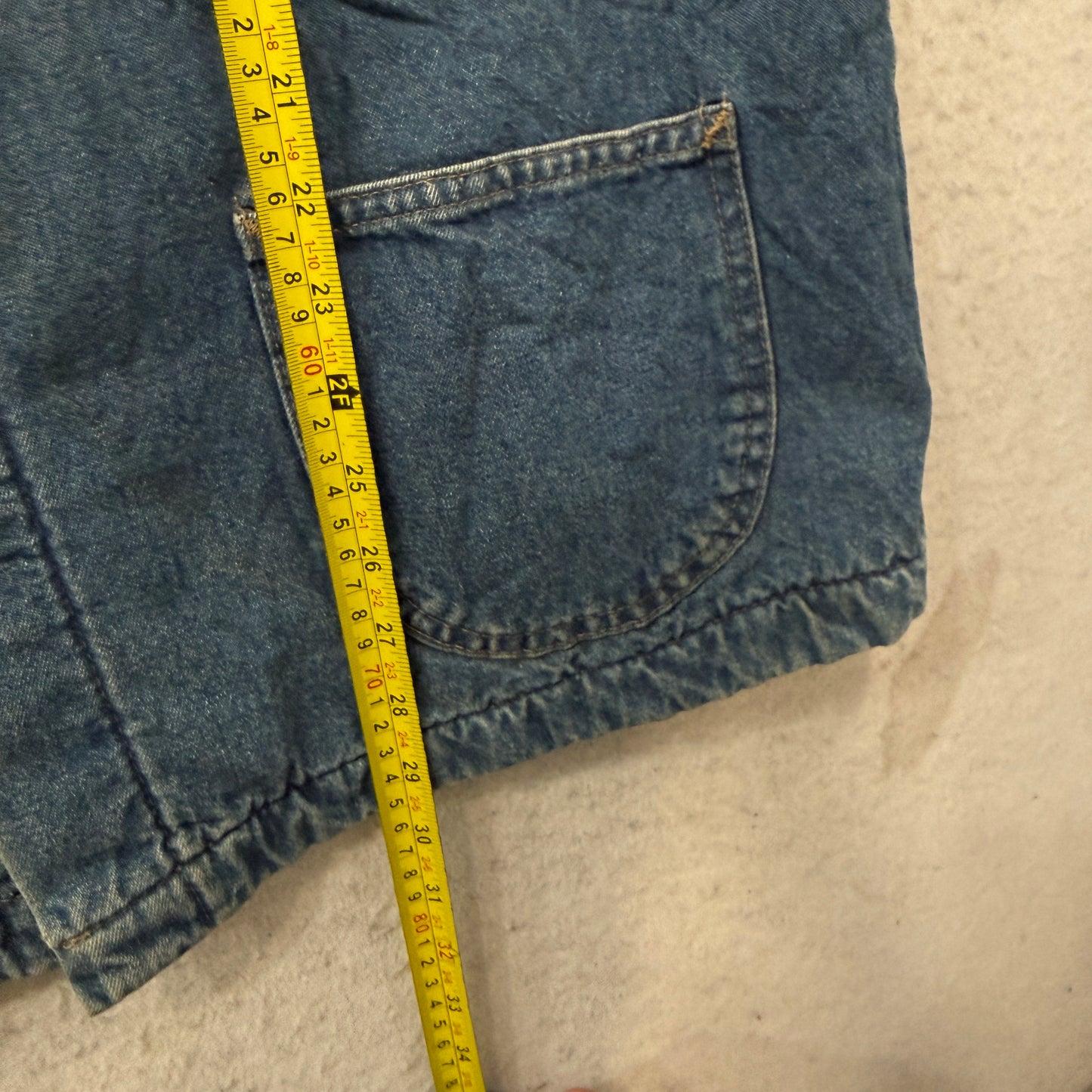Vintage Dickies Men's Blue Corduroy Collar Denim Chore Jacket Workwear Size XL