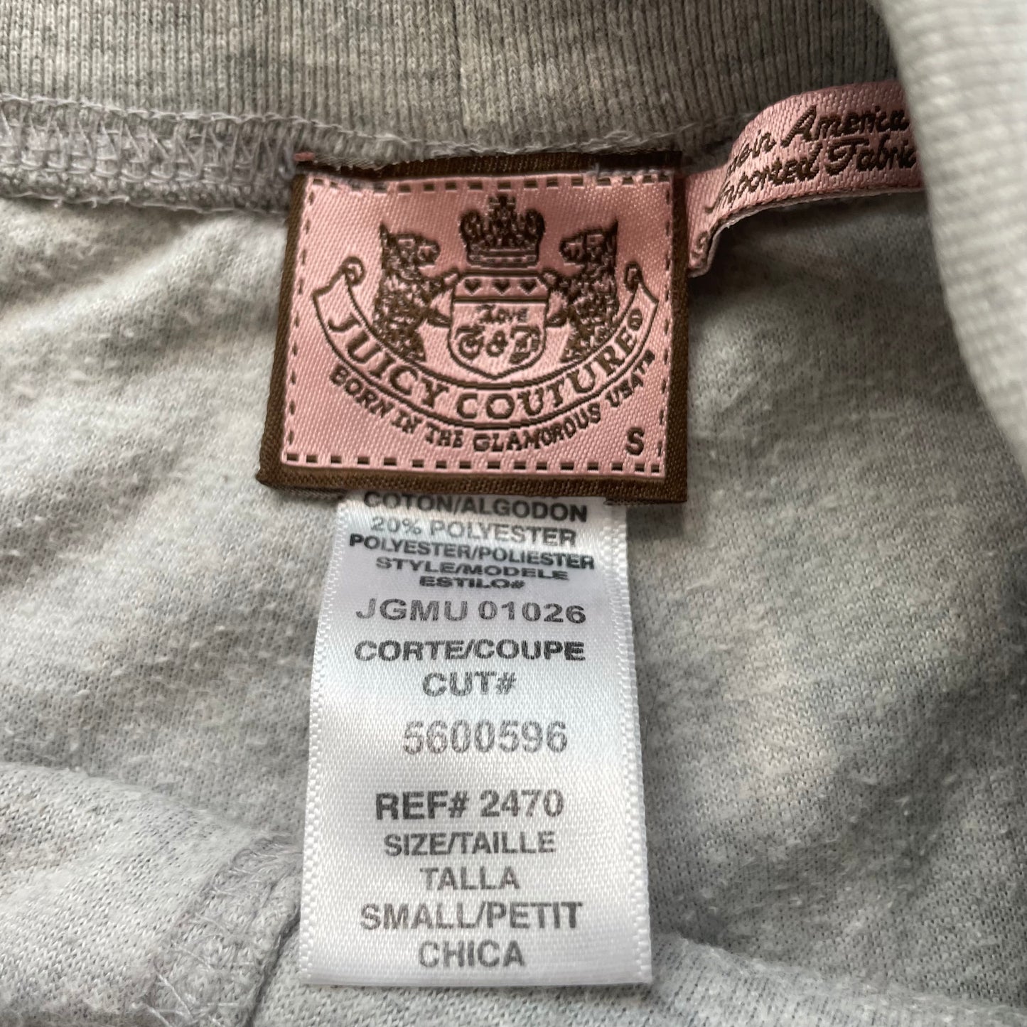 Vtg Juicy Couture Women's Heather Grey Velour Tracksuit Set Hoodie & Pant Size S
