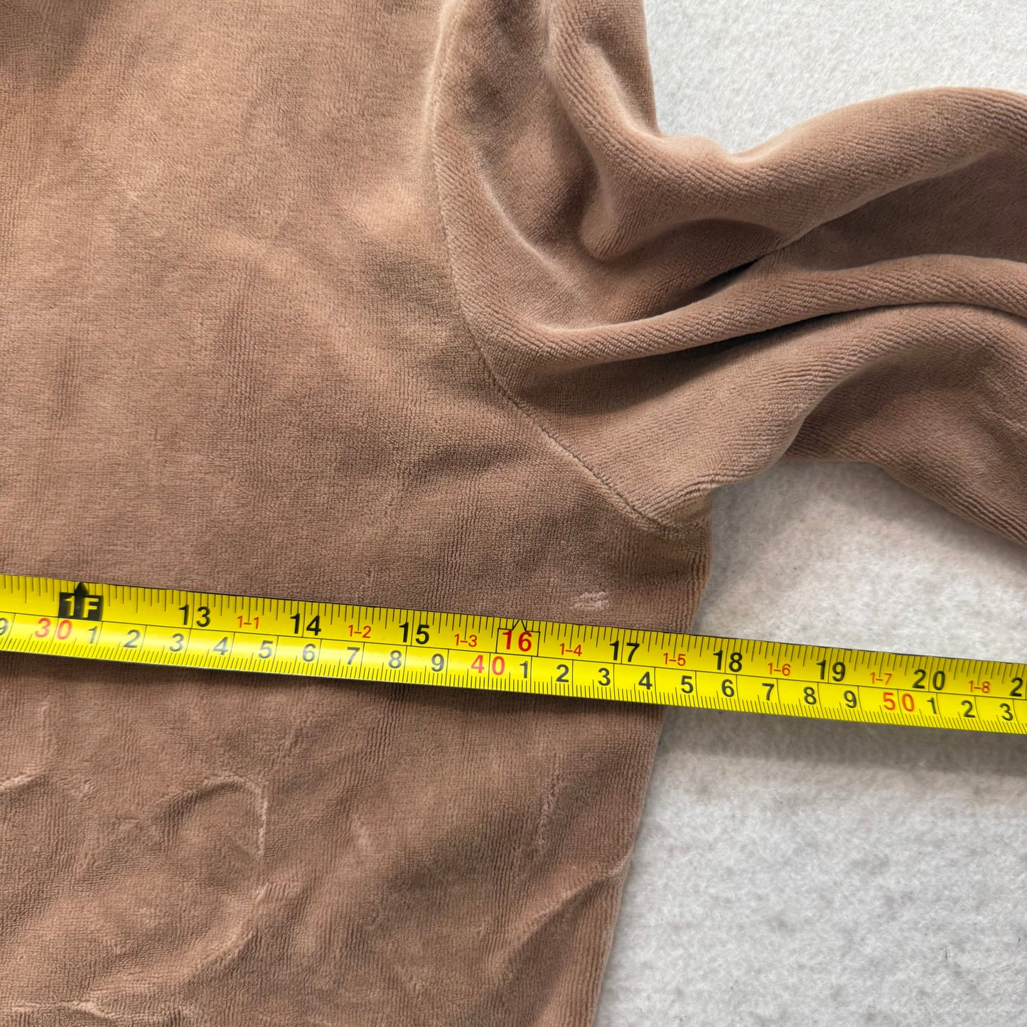 Vintage Juicy Couture Women's Camel Velour Full Zip Track Jacket Pockets Size L