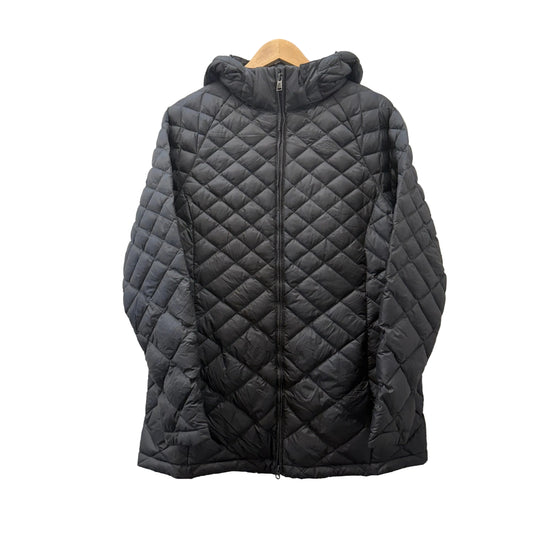 The North Face Women's Gray Diamond Quilted Zip Up Parka Jacket Logo Size XL