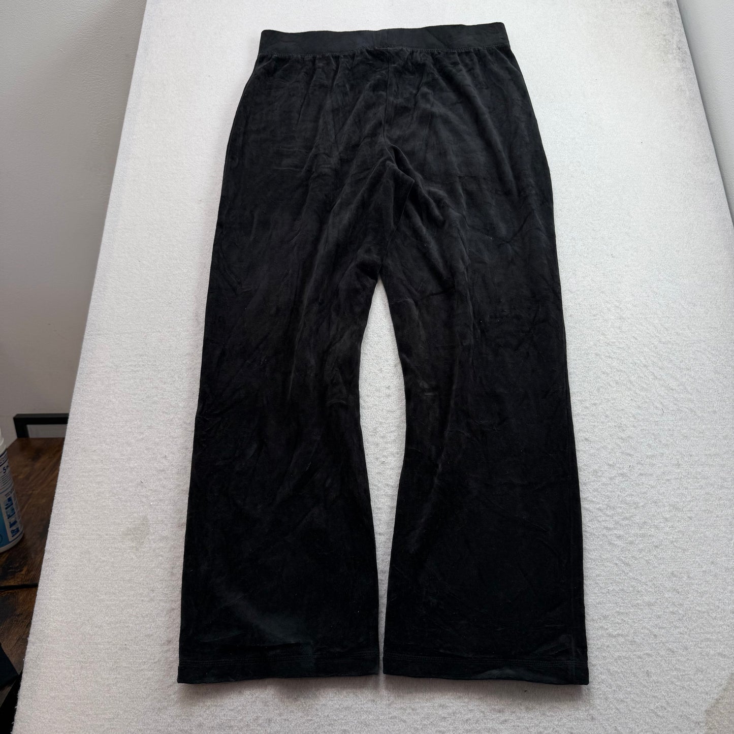 Vintage Juicy Couture Womens Black Velour Tracksuit Set Hoodie & Pant Y2k Size L
