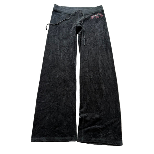 Juicy Couture Cupcake Couture Women's Black Velour Flare Leg Track Pants Size M