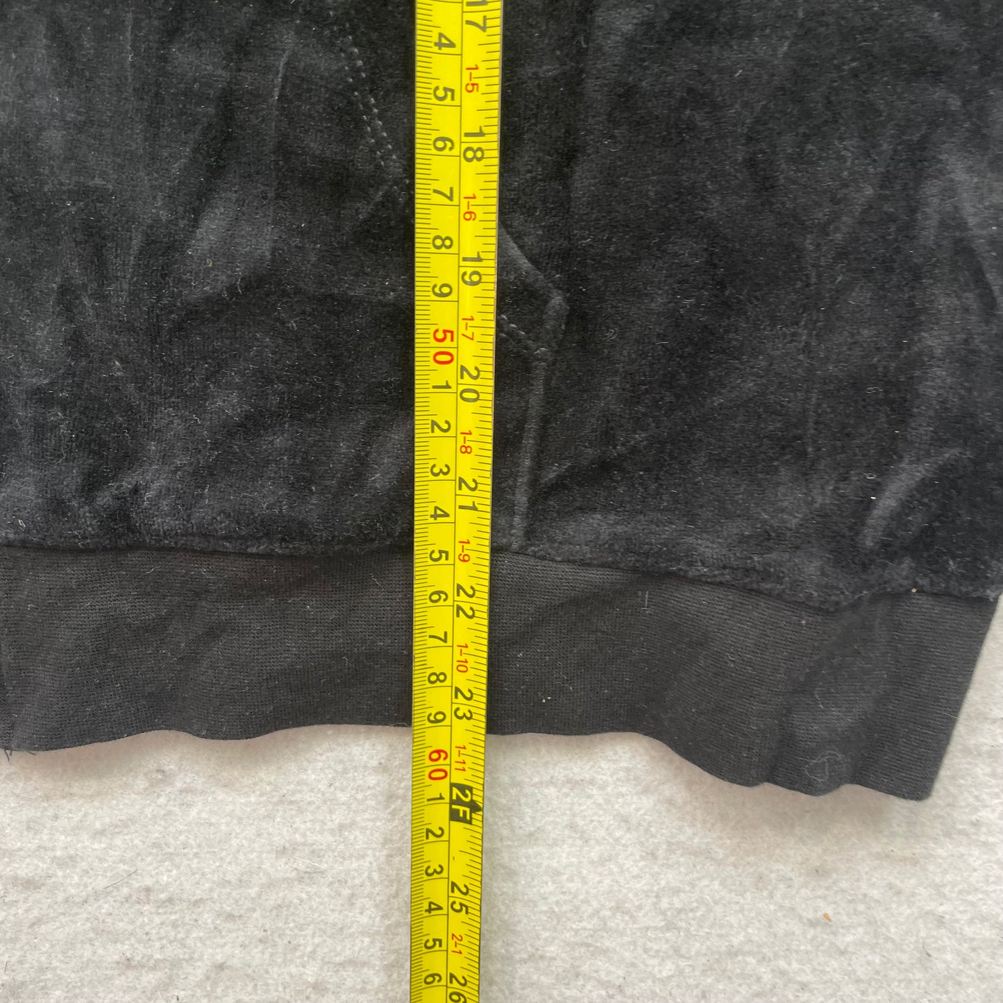 Juicy Couture Womens Black Velour Tracksuit Set Y2k Hoodie & Flared Pant Size XL