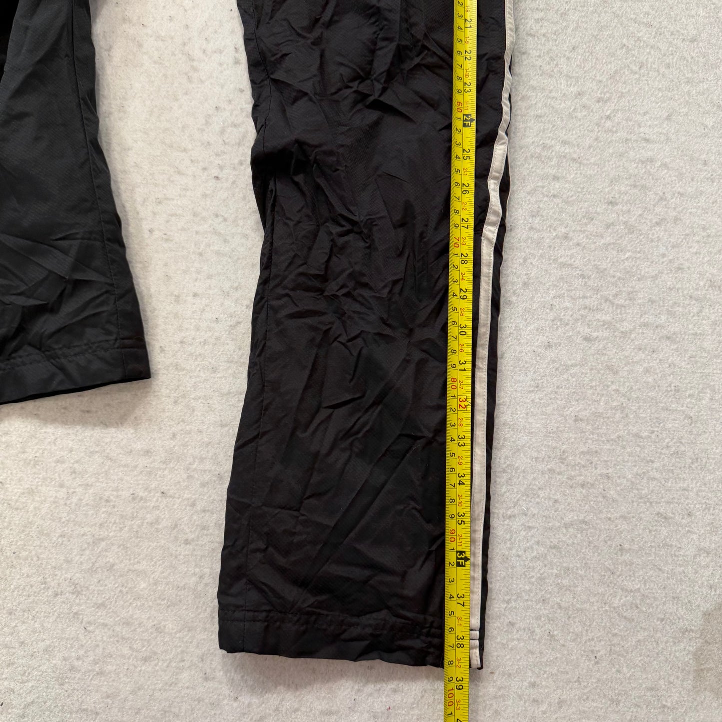 Adidas Men's Black Nylon Track Pant Tear Away 3-Side Stripes Windbreaker Size XS