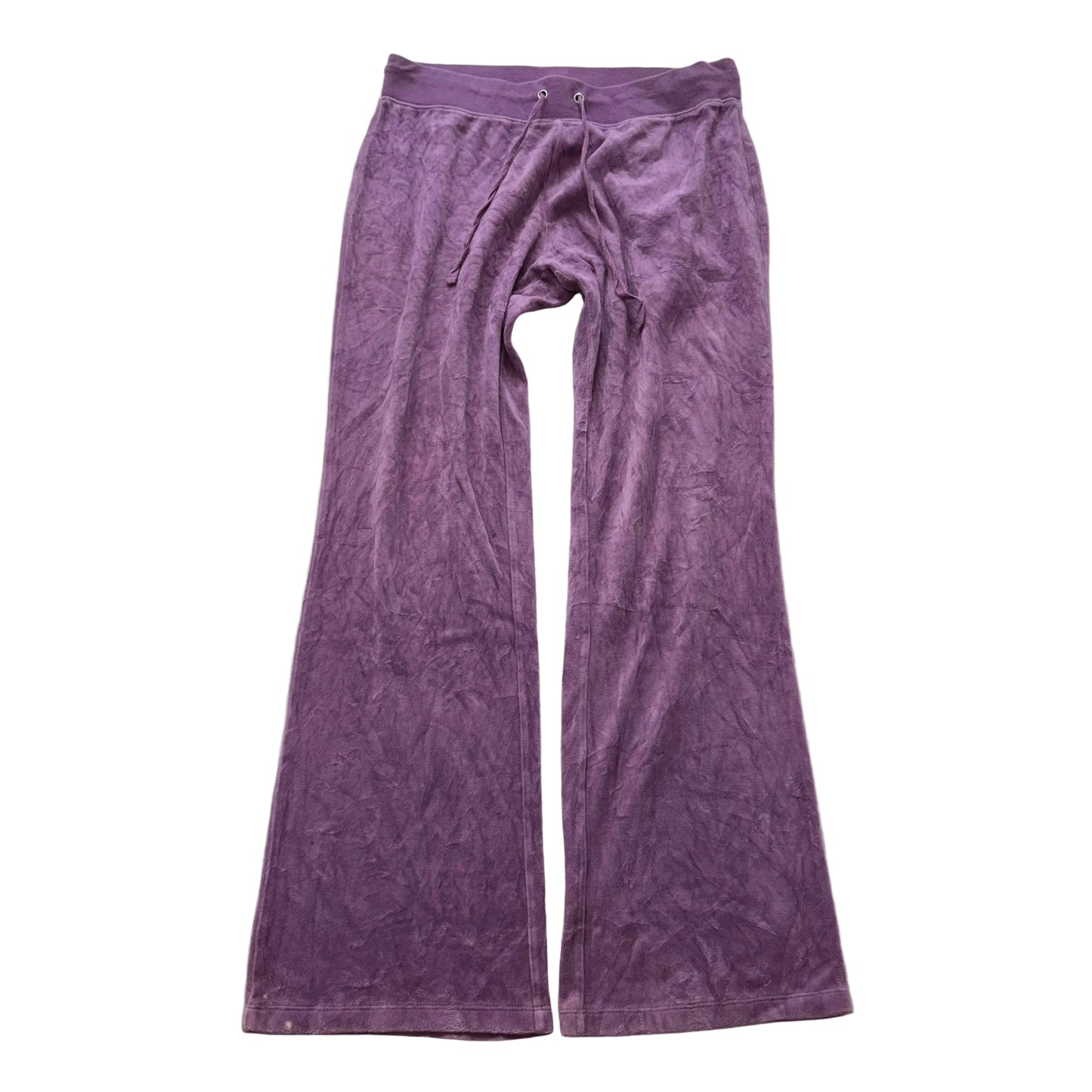 Juicy Couture Dusty Purple Velour Flared Track Pants Drawstring Low Rise Size M