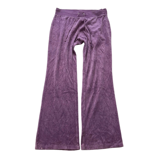 Juicy Couture Dusty Purple Velour Flared Track Pants Drawstring Low Rise Size M