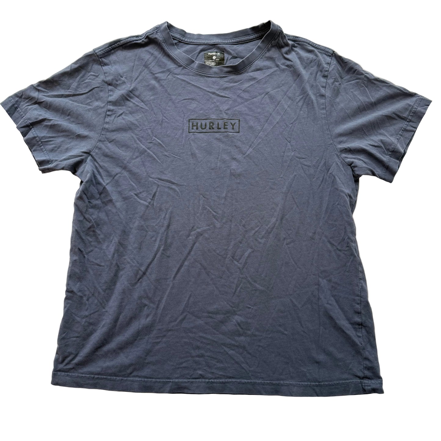 Hurley Men's Slate Gray Cotton T-Shirt Short Sleeves Crew Neck Streetwear Size L