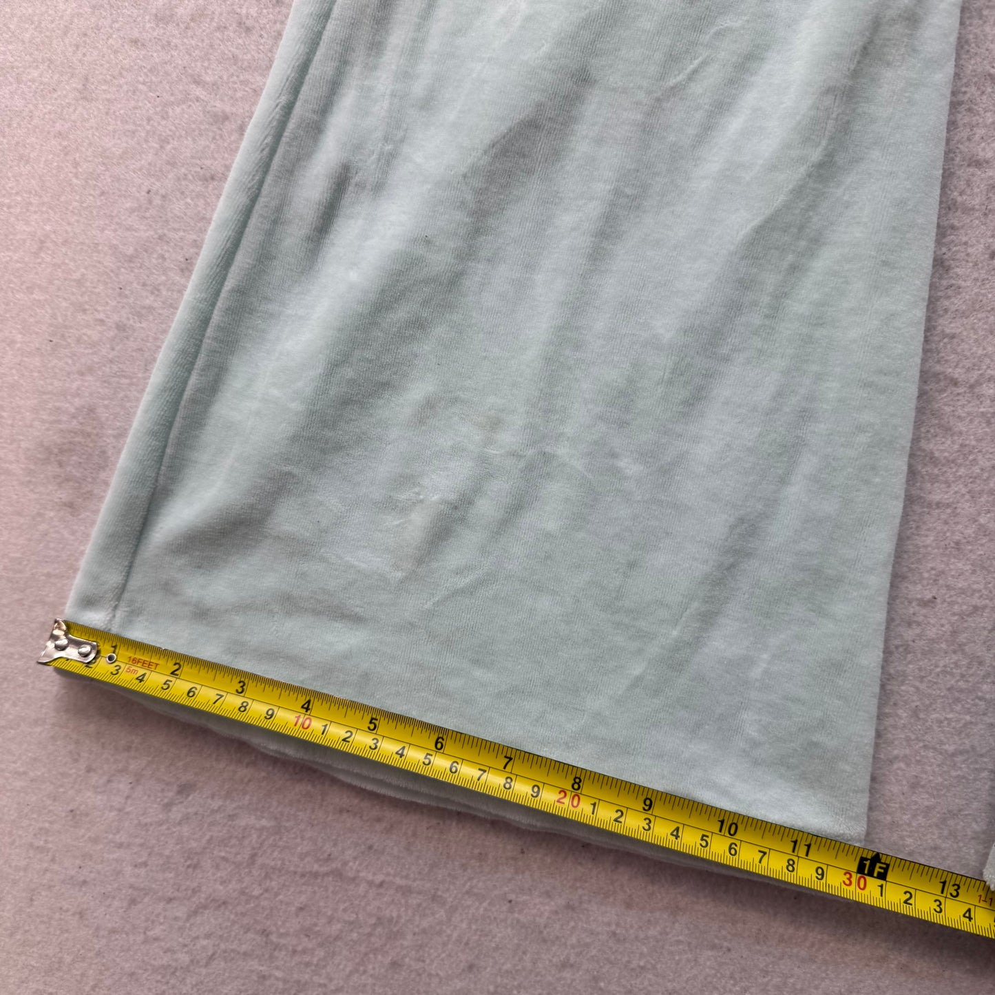 Juicy Couture Forever 21 Women's Mint Velour Flared Track Pant Rhinestone Size S