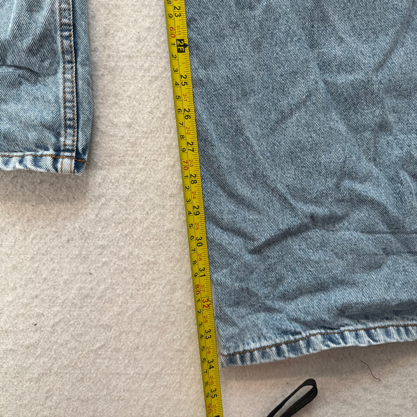 PrettyLittleThing Tall Womens Medium Blue Wide Leg Denim Jeans Baggy Fit Size 12