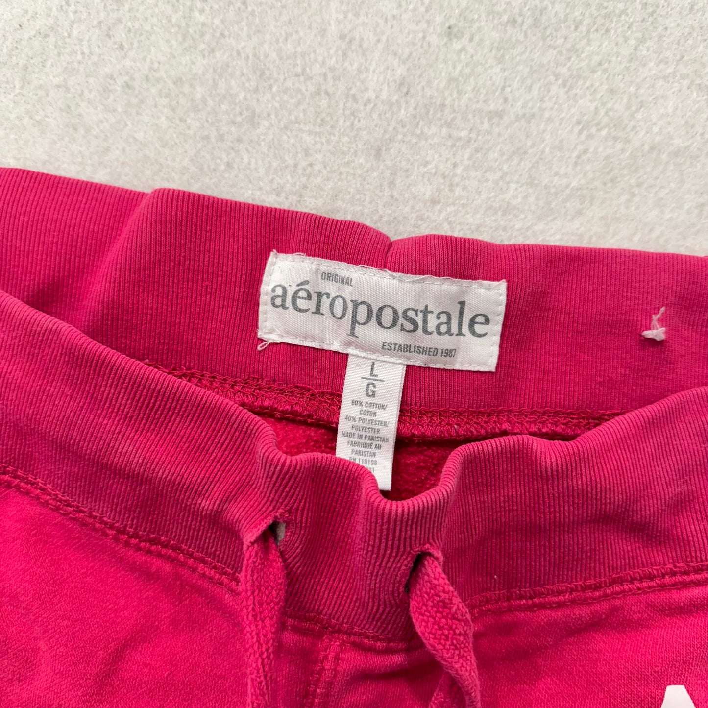 Aéropostale Women's Hot Pink Velour Fit & Flare Sweatpants Script Logo Size L