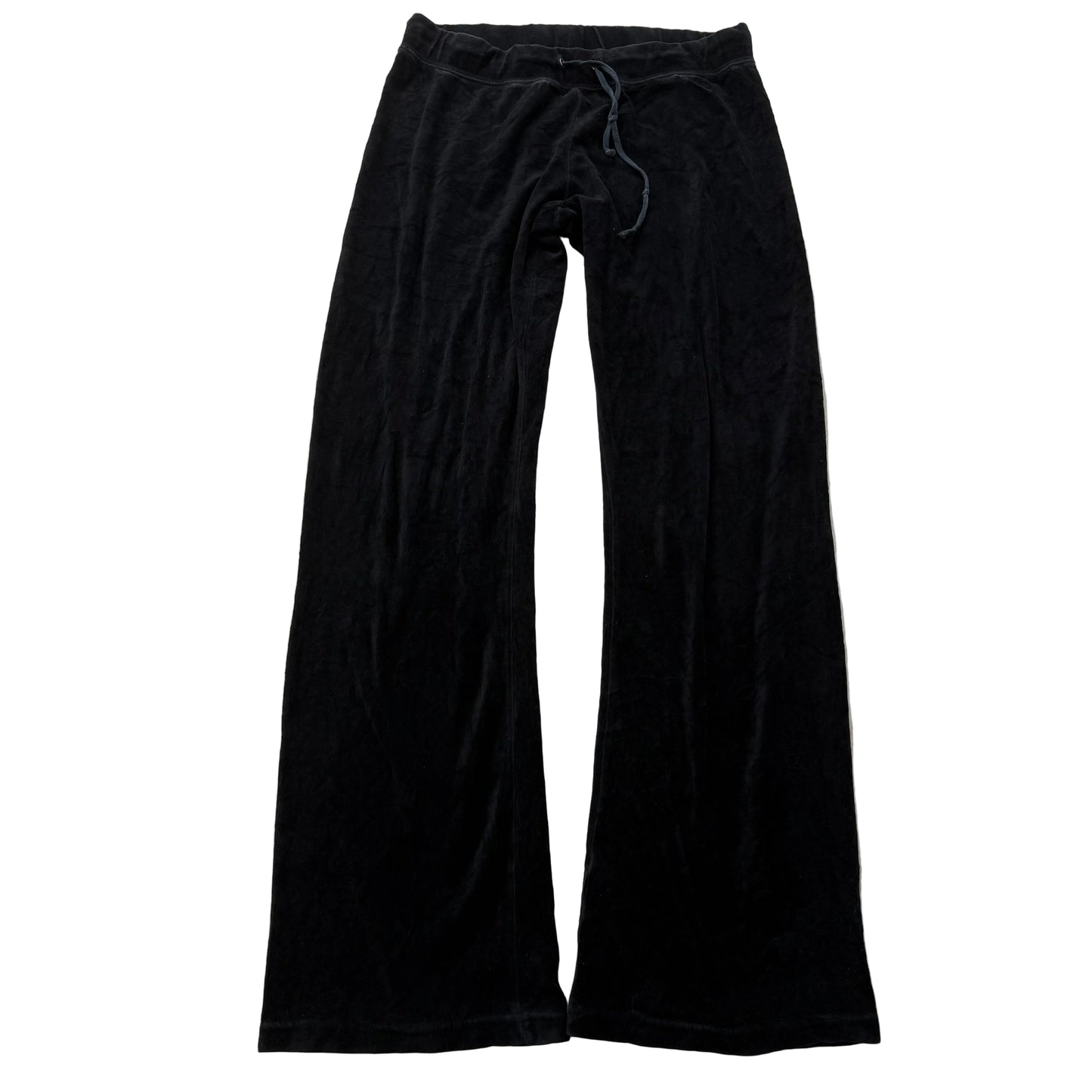 Vintage Juicy Couture Women's Black Velour Flared Track Pant Loungewear Size L