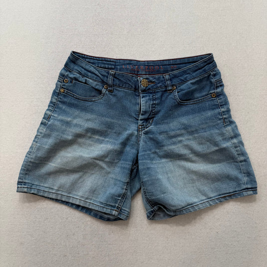 Liverpool Blue Denim Shorts Size 25/0 Cotton Blend Made in China