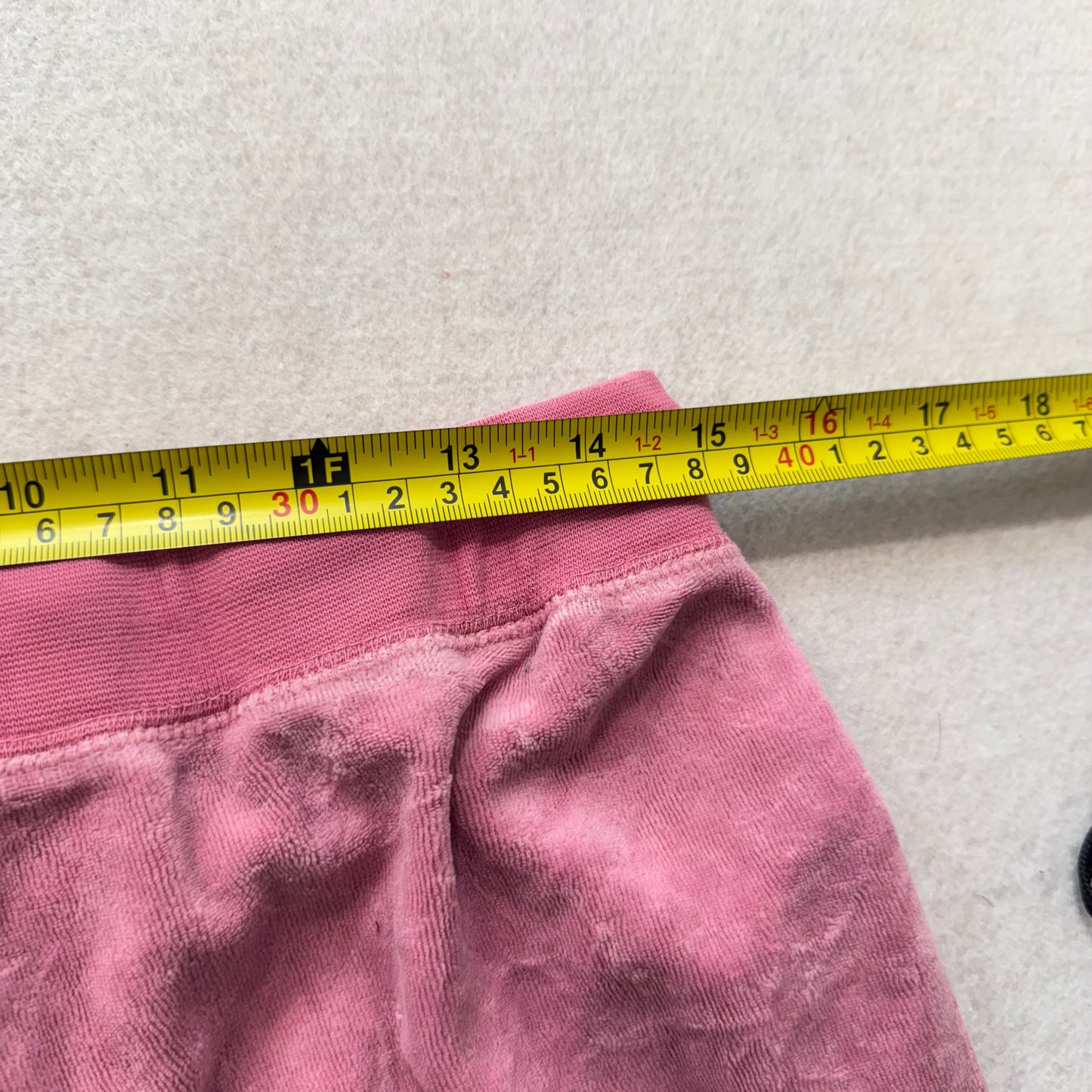 Juicy Couture Muted Pink Velour Flared Track Pants Drawstring High Rise Size XL