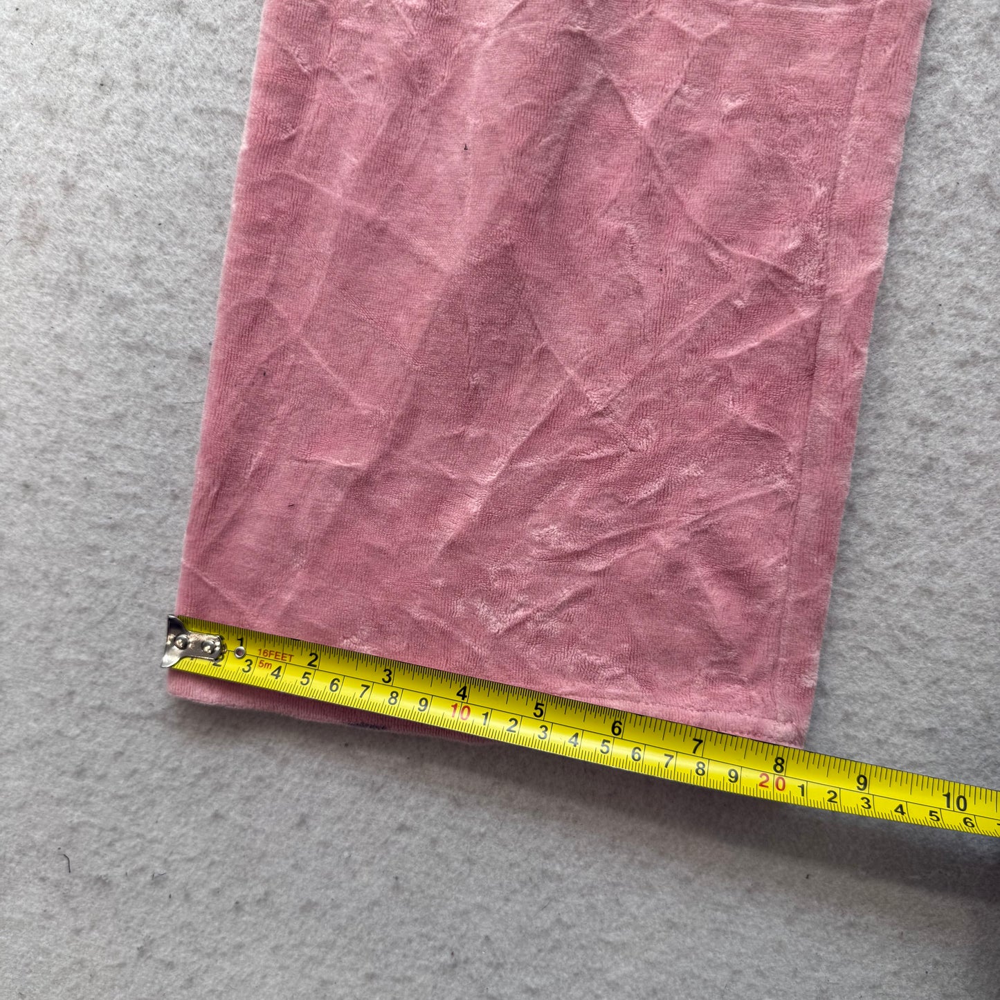 Juicy Couture Women's Pink Velour Flared Track Pant Drawstring Logo Y2K Size 14