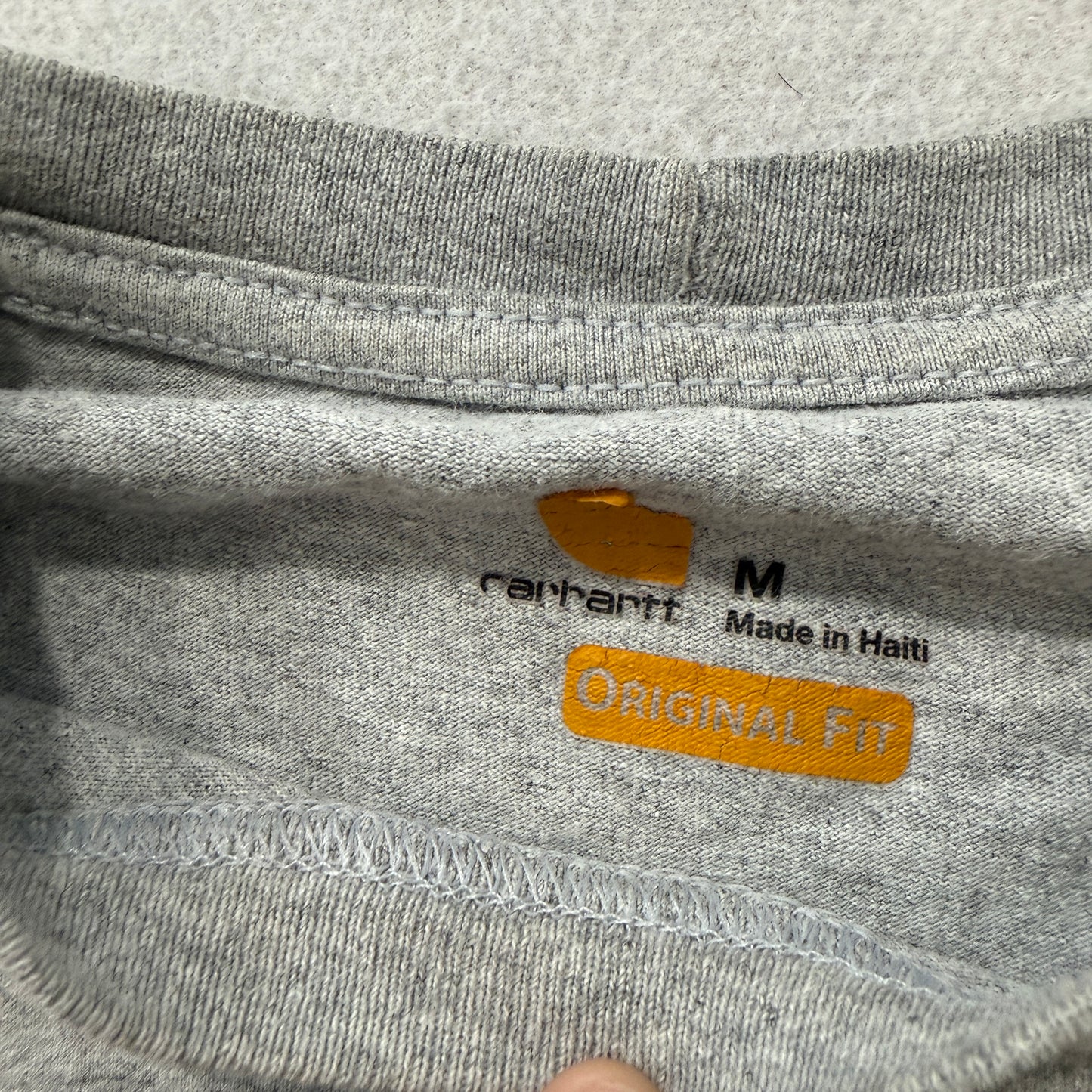 Carhartt Original Fit Men's Grey Cotton Blend T-Shirt Short Sleeve Pocket Size M