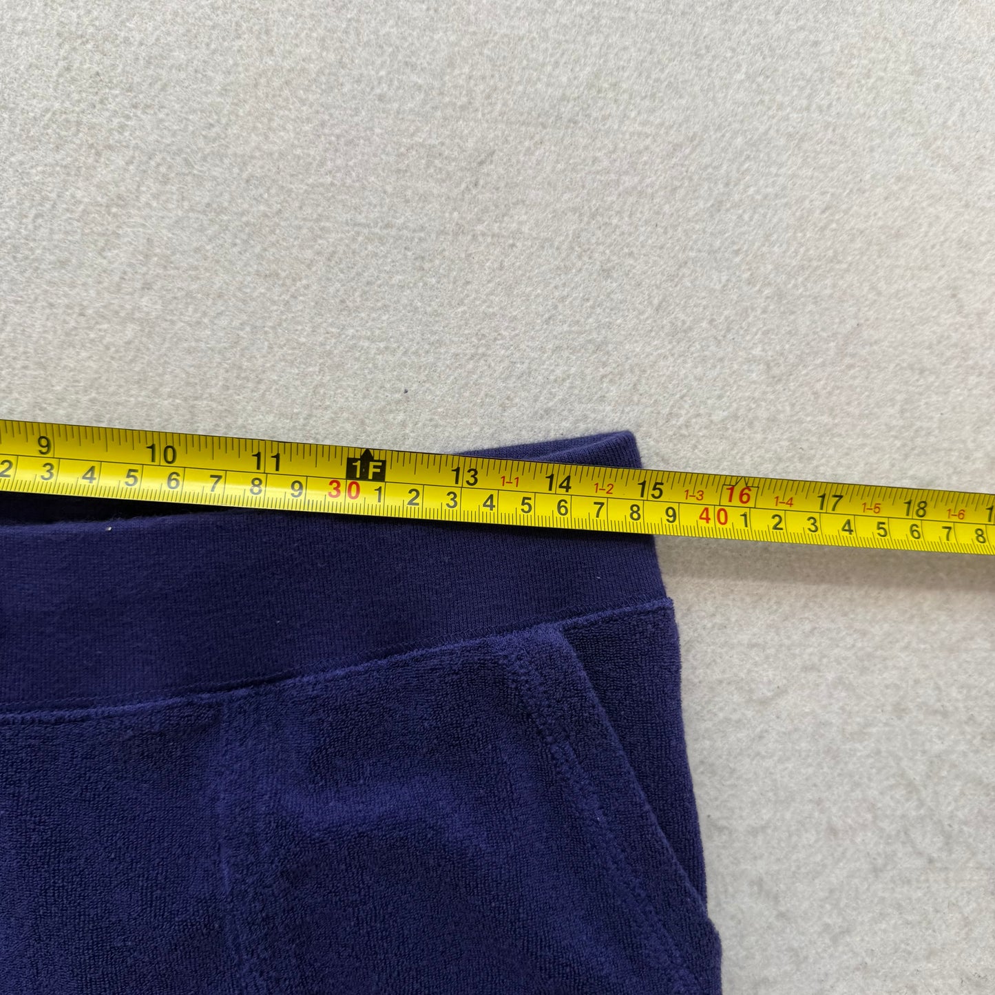 Juicy Couture Women's Navy Blue Terry Cloth Flared Leg Track Pant Pockets Size M