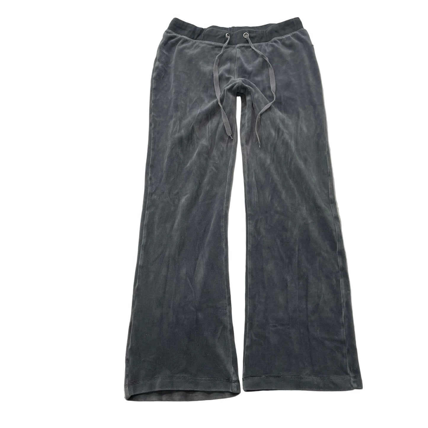 Vintage Juicy Couture Women's Charcoal Gray Velour Flared Track Pant Logo Size S