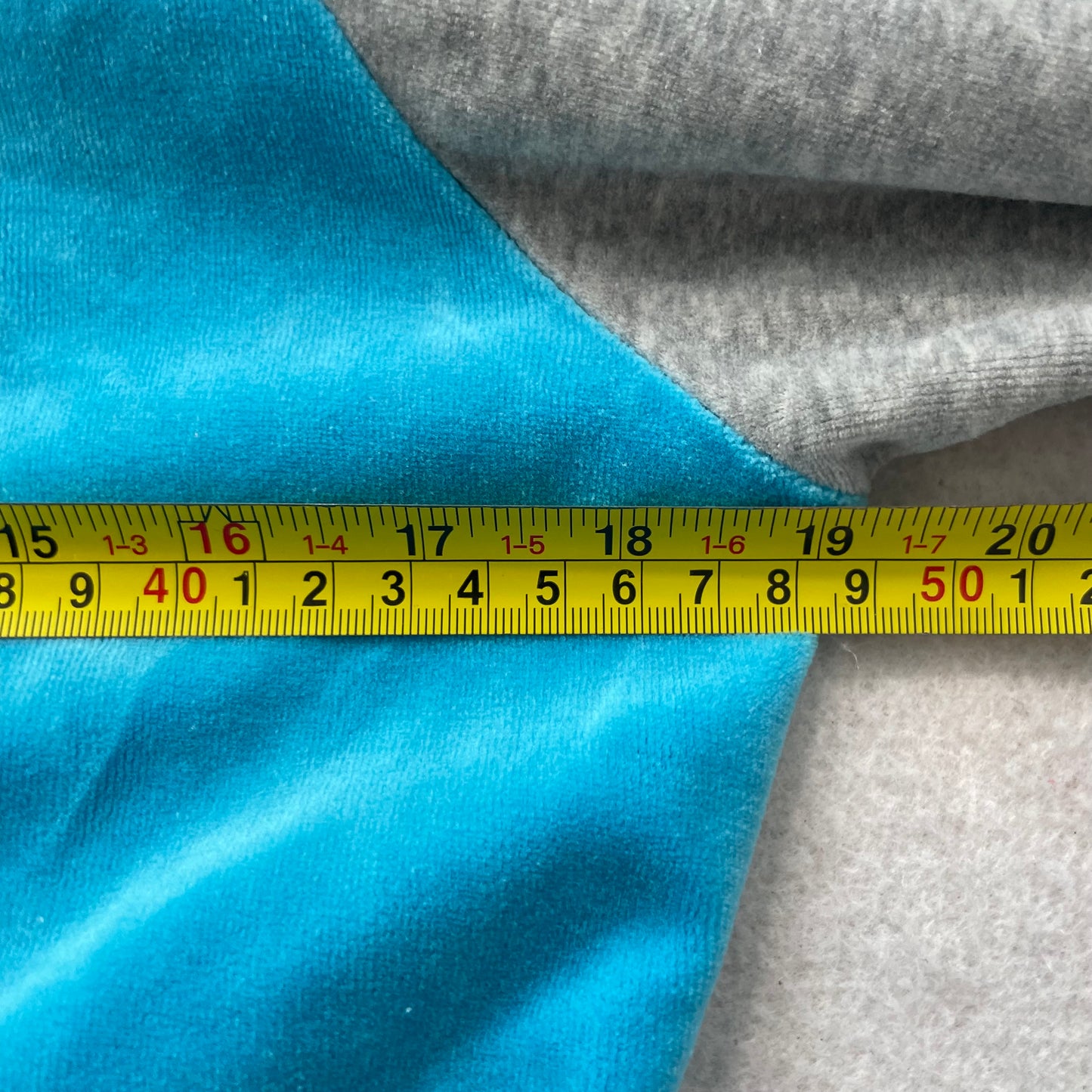 Paul Frank Women's Turquoise Blue Gray Velour Zip Up Cropped Hoodie Logo Size L