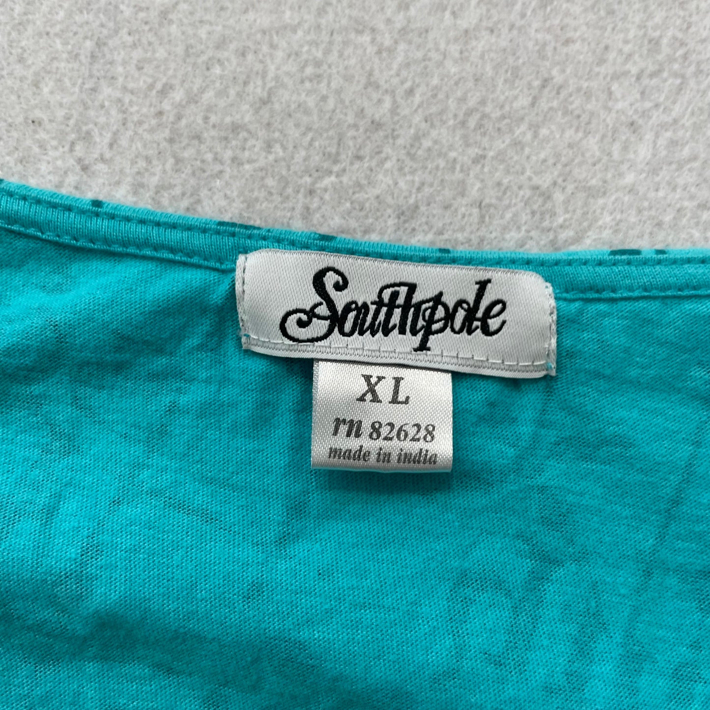 Southpole Women's Teal Beaded Neck All Over Print Tank Top Cinch Y2K Size XL