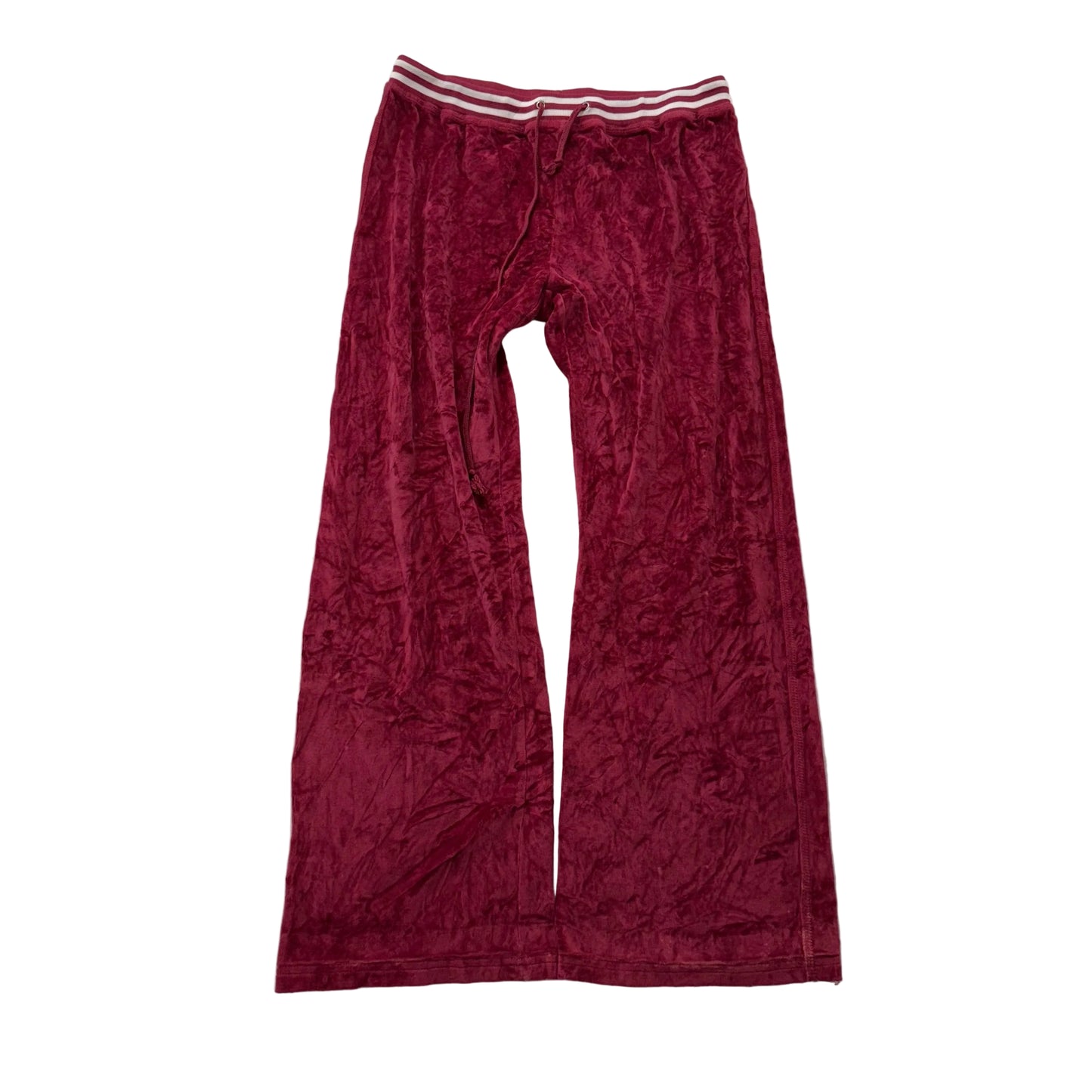 Juicy Couture Crimson Velour Flared Track Pants Drawstring Mid Rise Size L