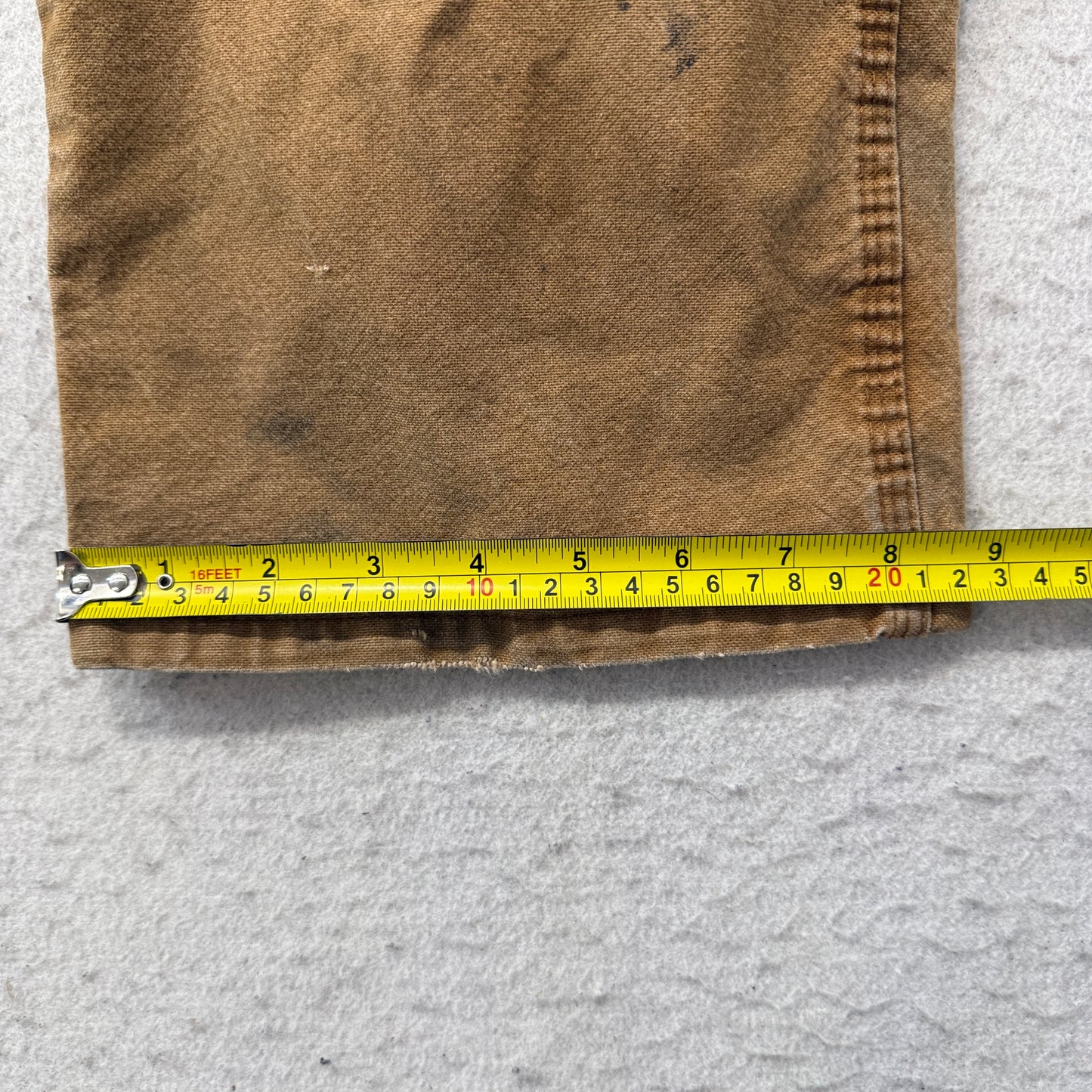 Genuine Dickies Men's Khaki Denim Carpenter Pants Relaxed Fit Pockets Size 33x32